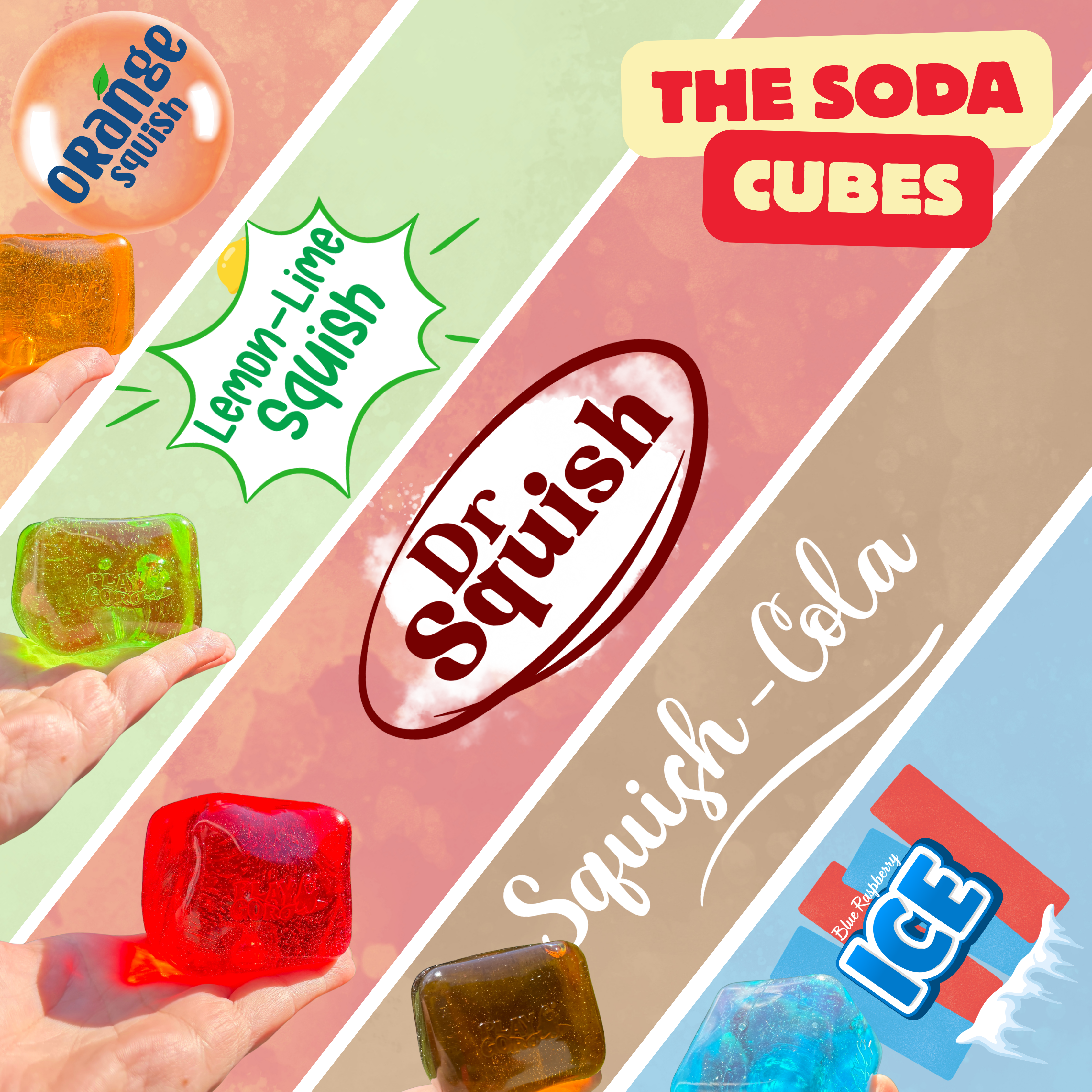 Squishy Toy - Soda Cube - Lemon-Lime Squish