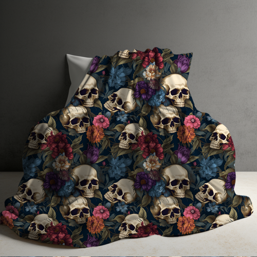 Blanket Halloween #9 - Floral Skull - PREORDER ends 7/25