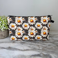 Pouch - Floral Brown Daisy Gingham