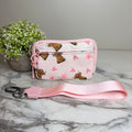 Rue - Nylon Wristlet Wallet - Pink Highland Cow