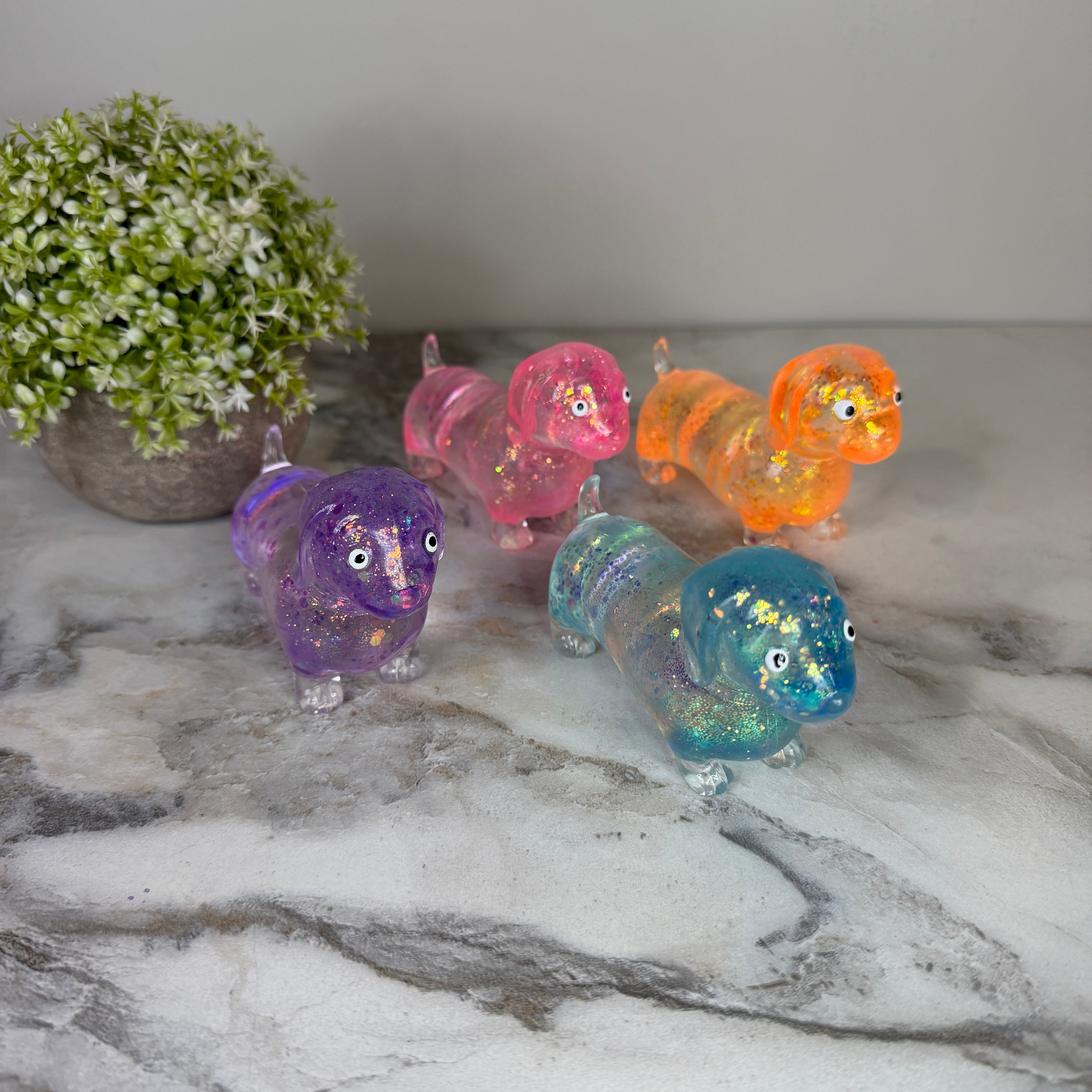 Squishy Toy - Glitter Weiner Dog
