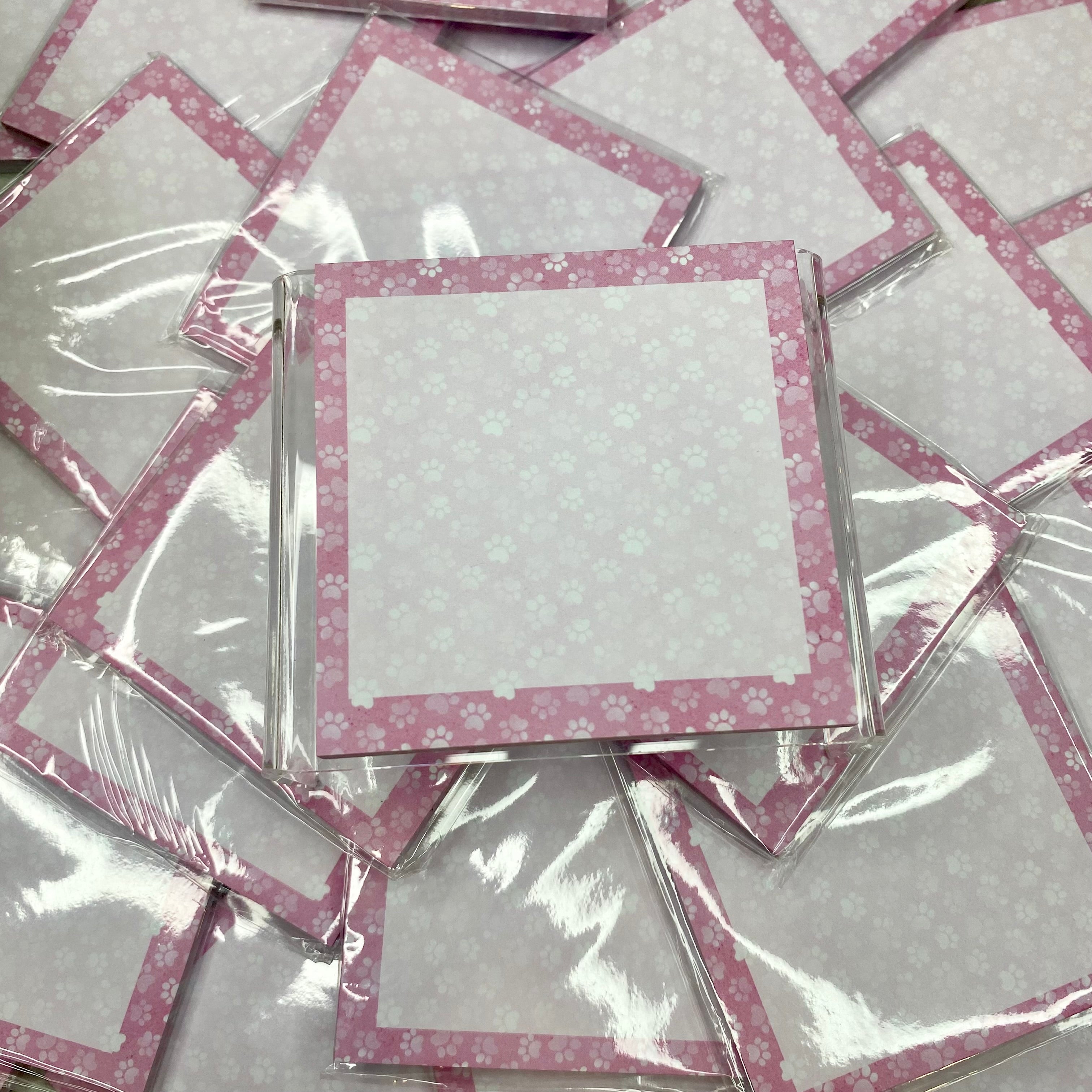 The Sticky Note Collection - Pink Dog Paw Prints