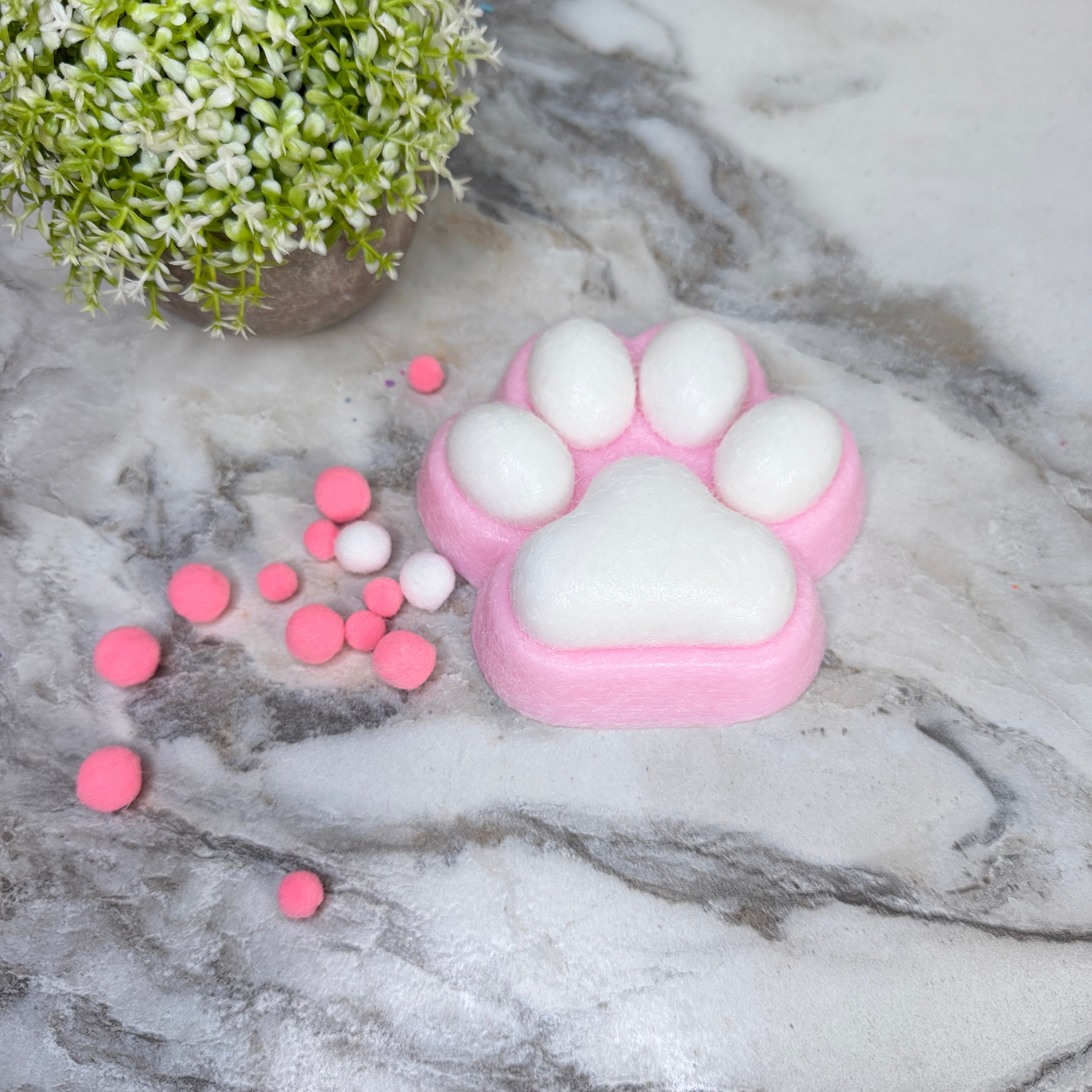 Squishy Toy - Giant Paw Taba - Pink White