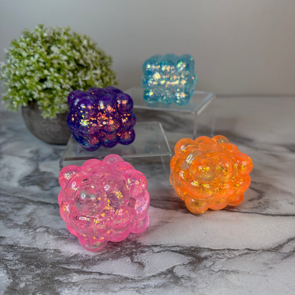 Squishy Toy - Smooth Nine Cube, Glitter