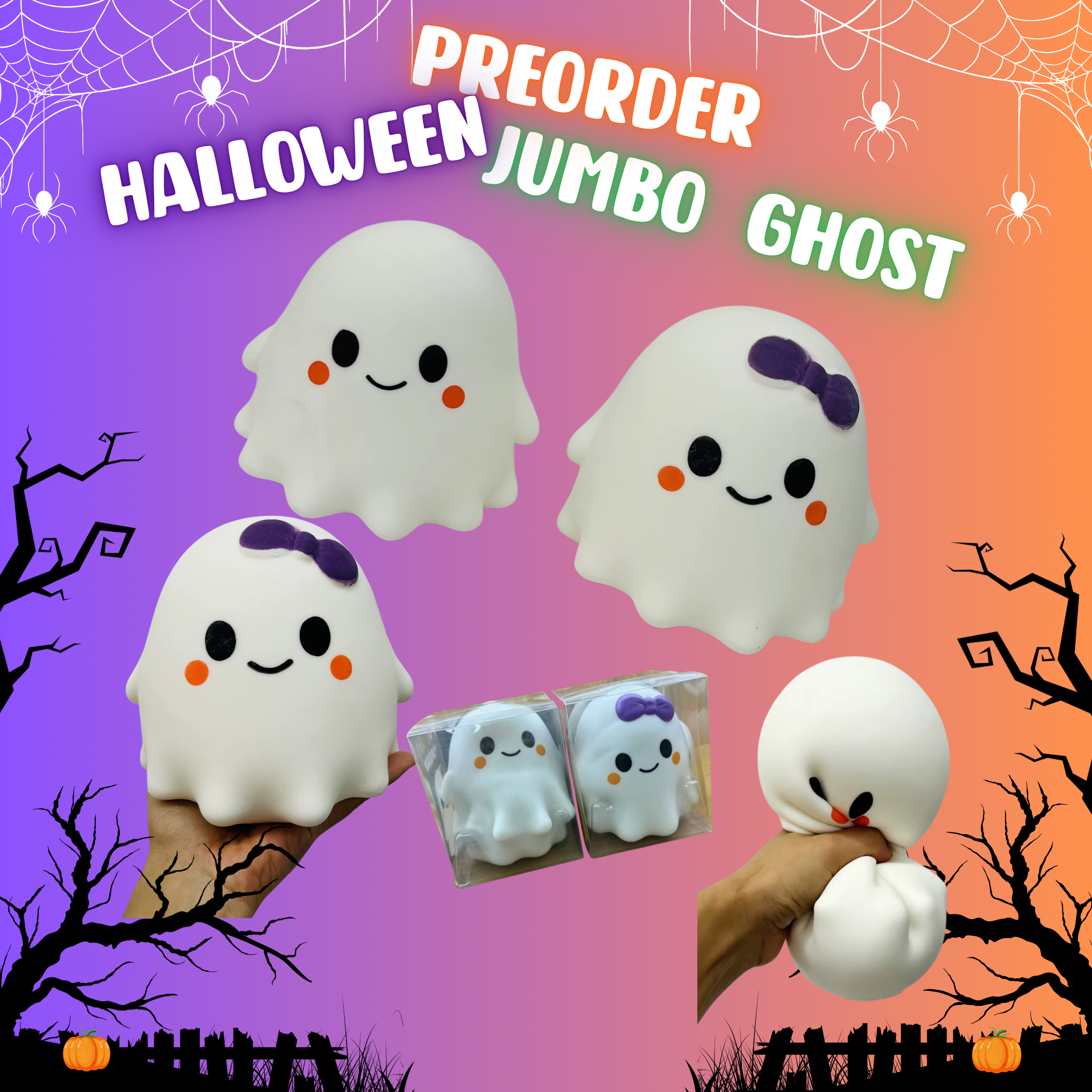 Squishy Toy - Halloween Jumbo Ghost - PREORDER ends 7/12