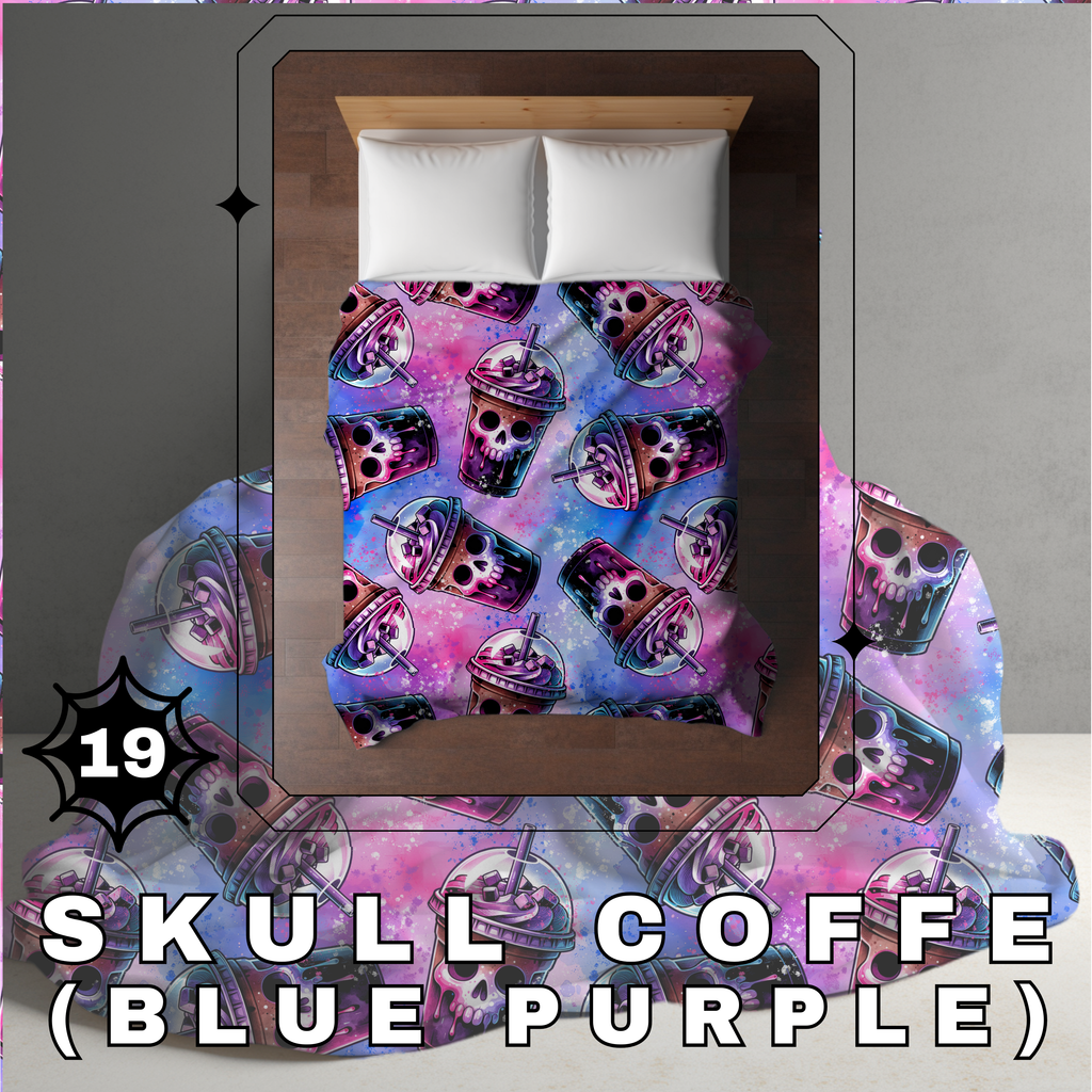 Blanket Halloween #19 - Skull Purple Blue Purple - PREORDER ends 7/25