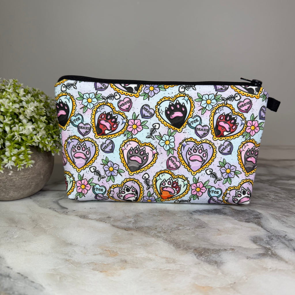 Pouch - Cat, Paw Heart Meow Pastel