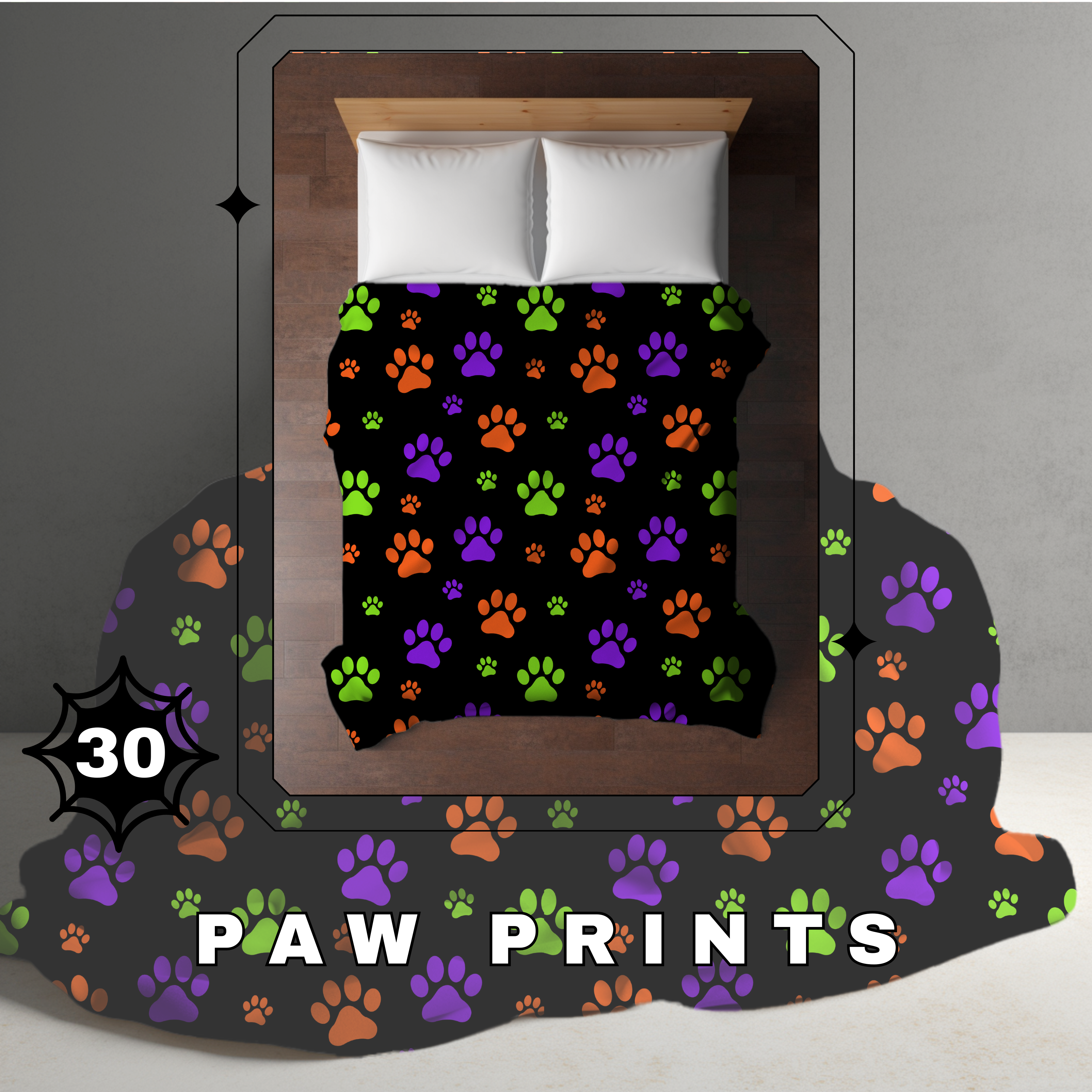 Blanket Halloween #30 - Paw Print - PREORDER ends 7/25
