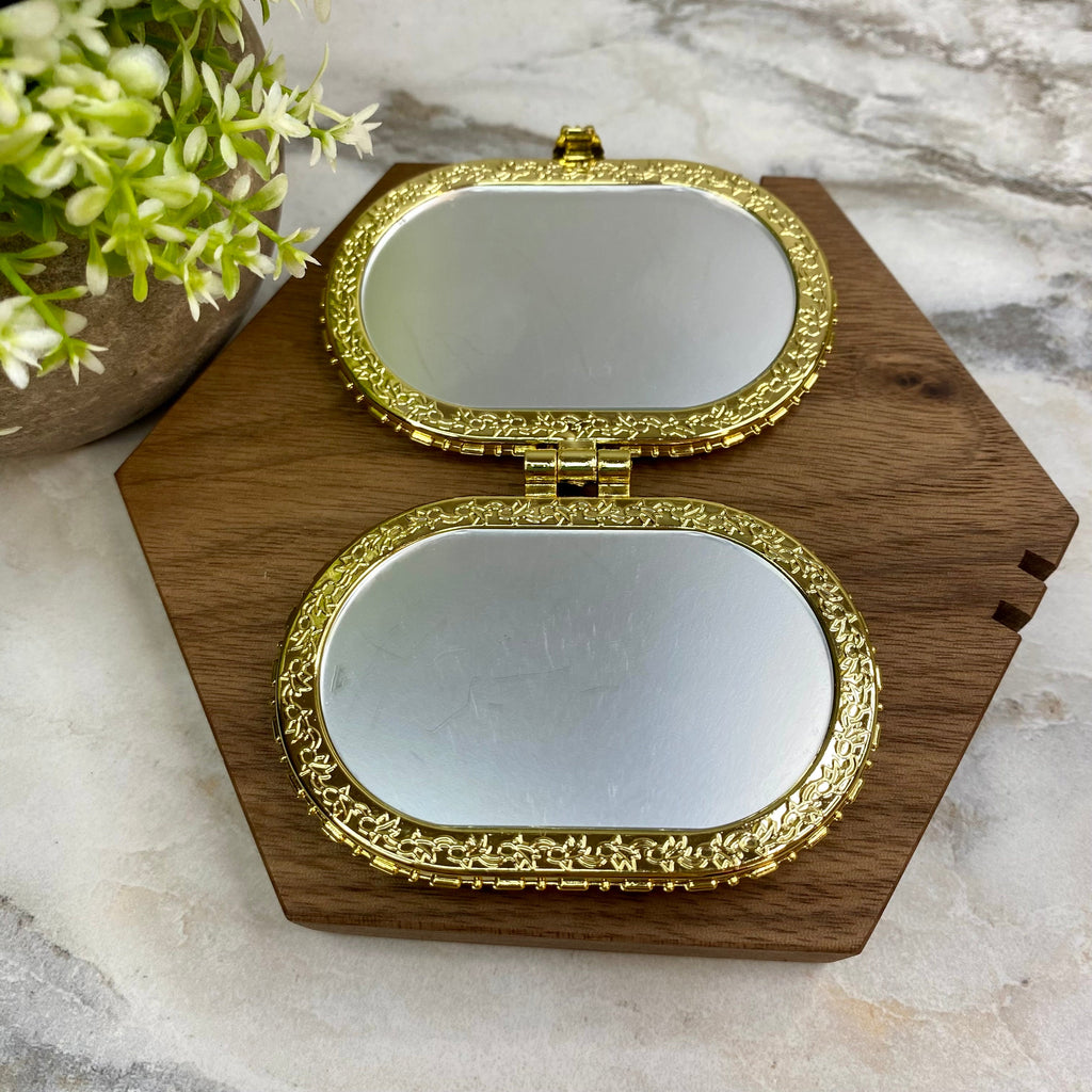 Compact Mirror - Pink Floral (by shape)