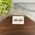 Wooden Stud Earrings - Cowboy Hat