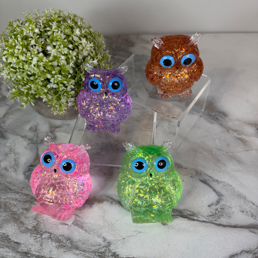 Squishy Toy - Owl, Glitter