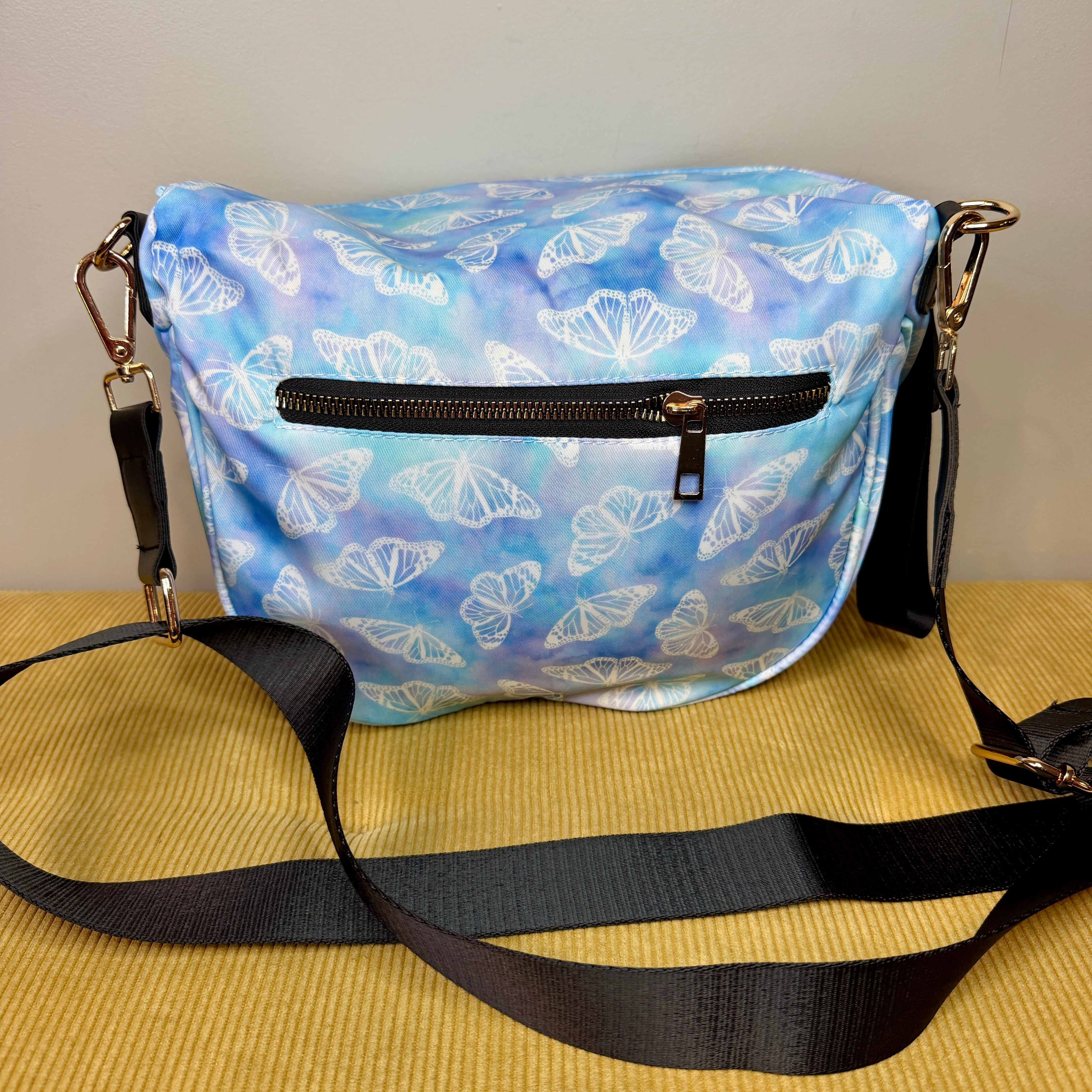 The Roni Nylon Crossbody - Butterfly Blue Purple