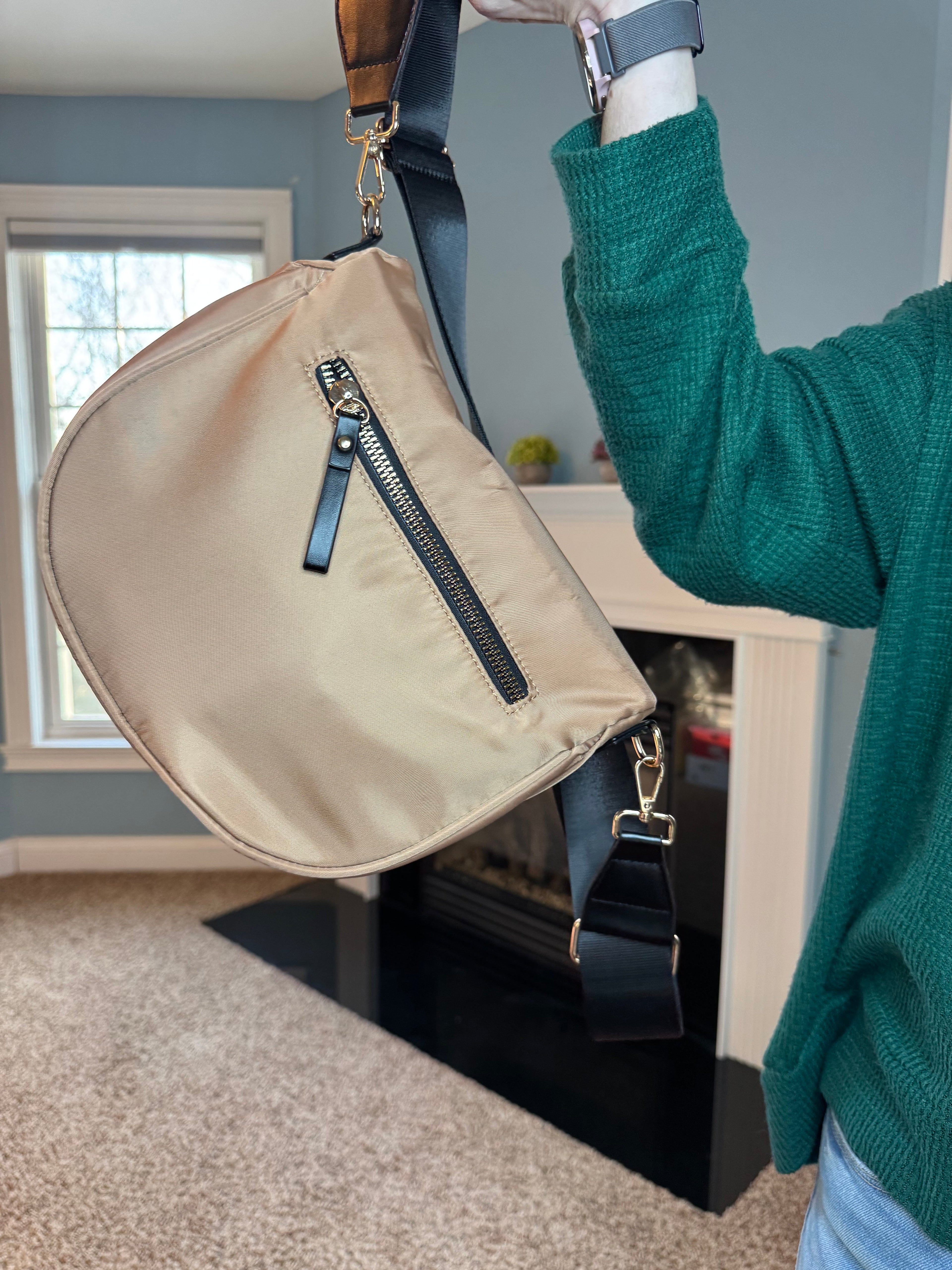 The Roni Nylon Crossbody - Bronze + Black