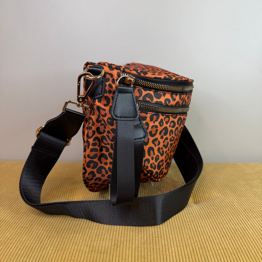 The Roni Nylon Crossbody - Caramel Animal