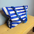 Tote Bag - Summer Stripes - Medium Blue