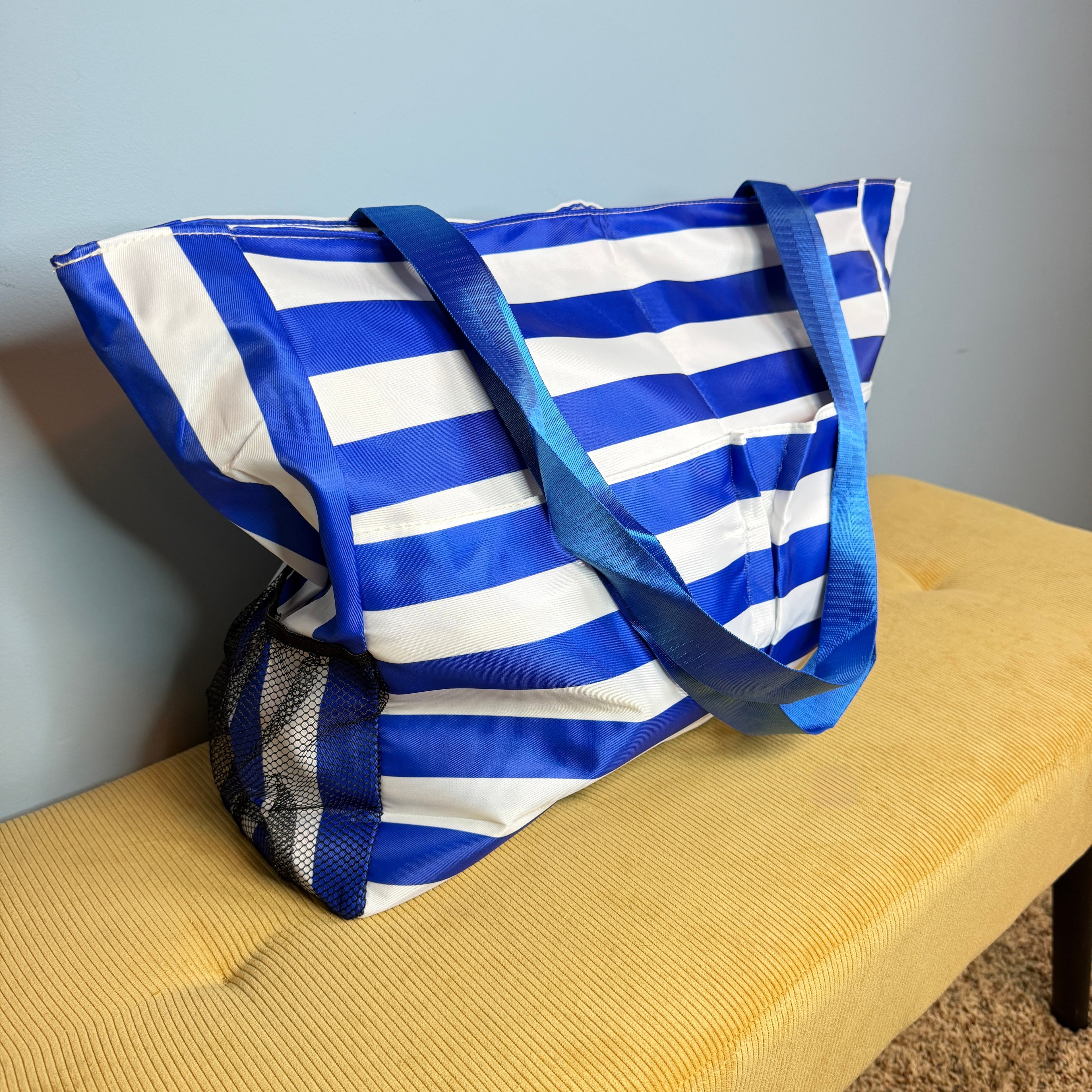 Tote Bag - Summer Stripes - Medium Blue