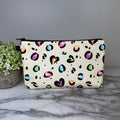 Pouch - Animal Print Multi Color Hearts