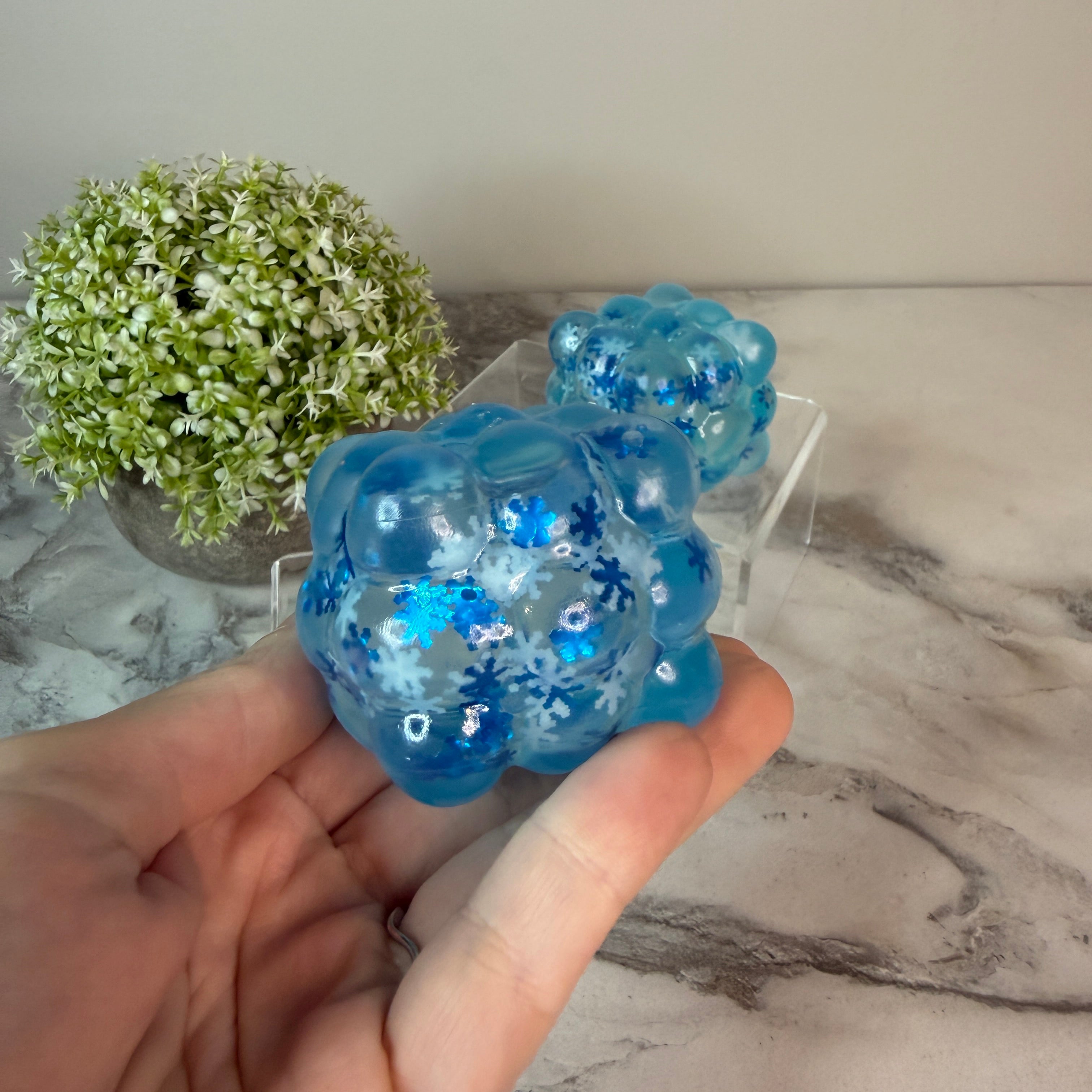 Squishy Toy - Blue Snowflake Nine Cube