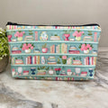 Pouch - Book, Mint Floral Bookcase