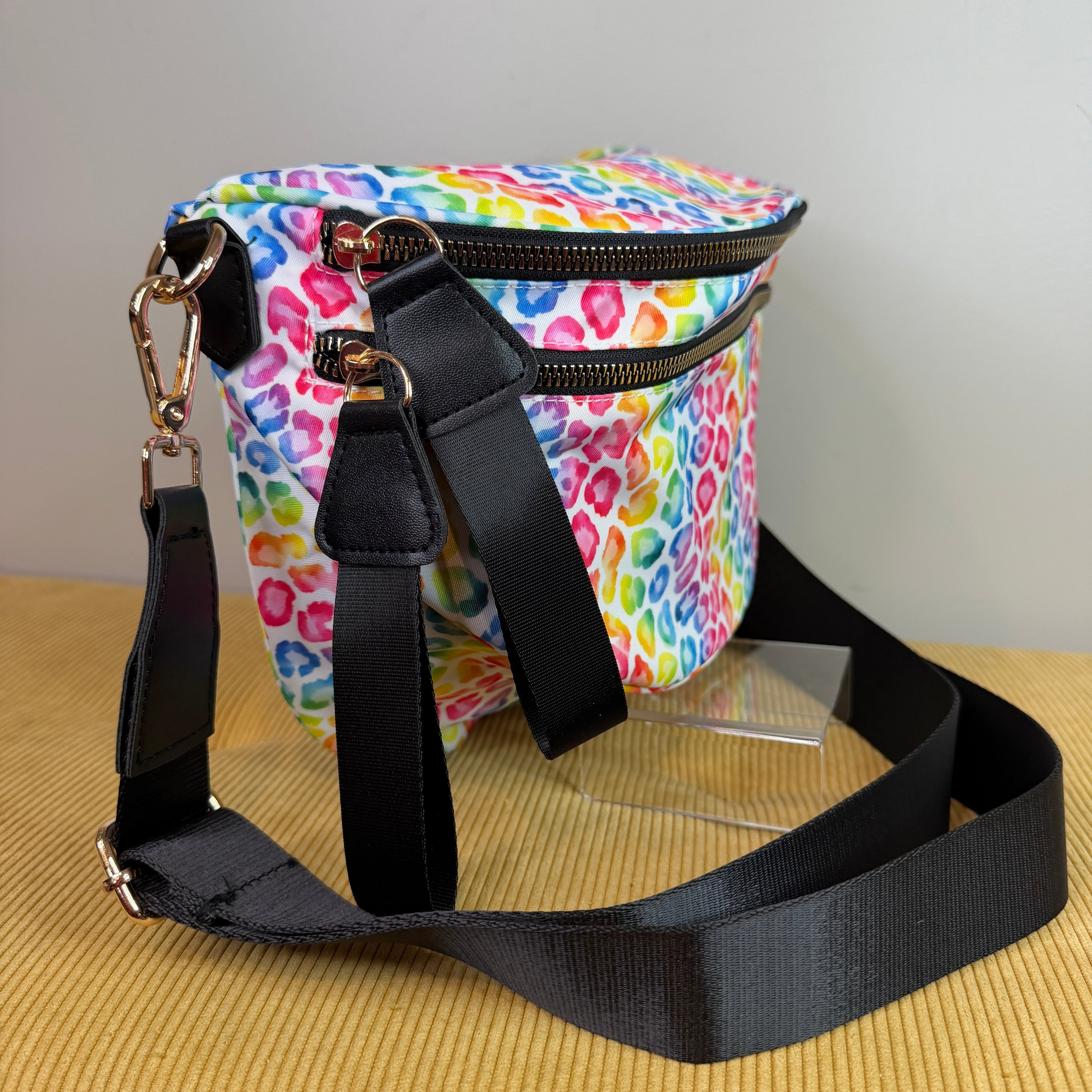 The Roni Nylon Crossbody - Lighter Rainbow Animal