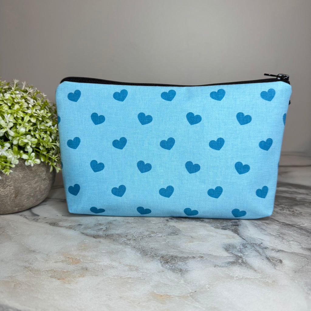 Pouch - Heart, Light Blue