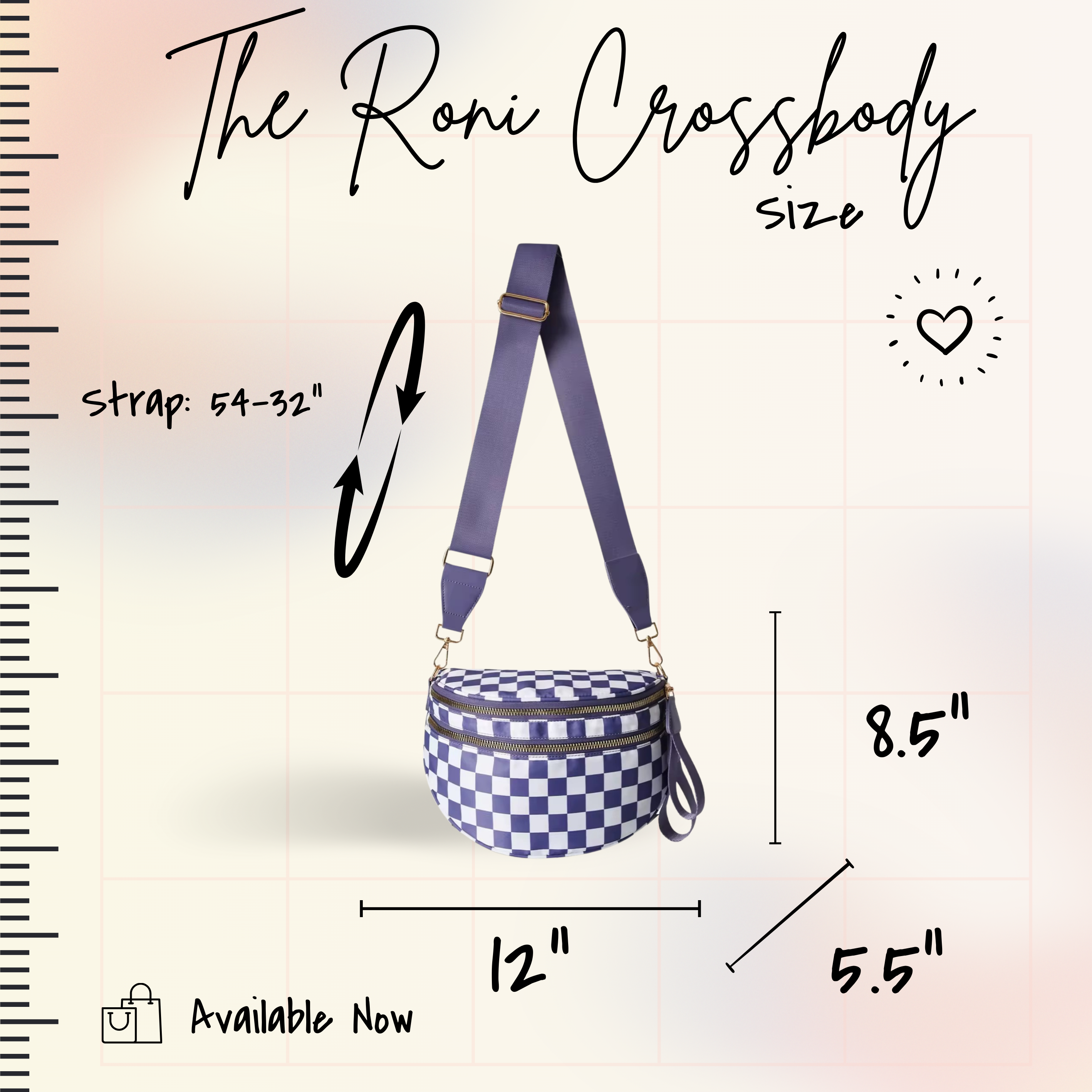 The Roni Nylon Crossbody - Checkered Medium Pink