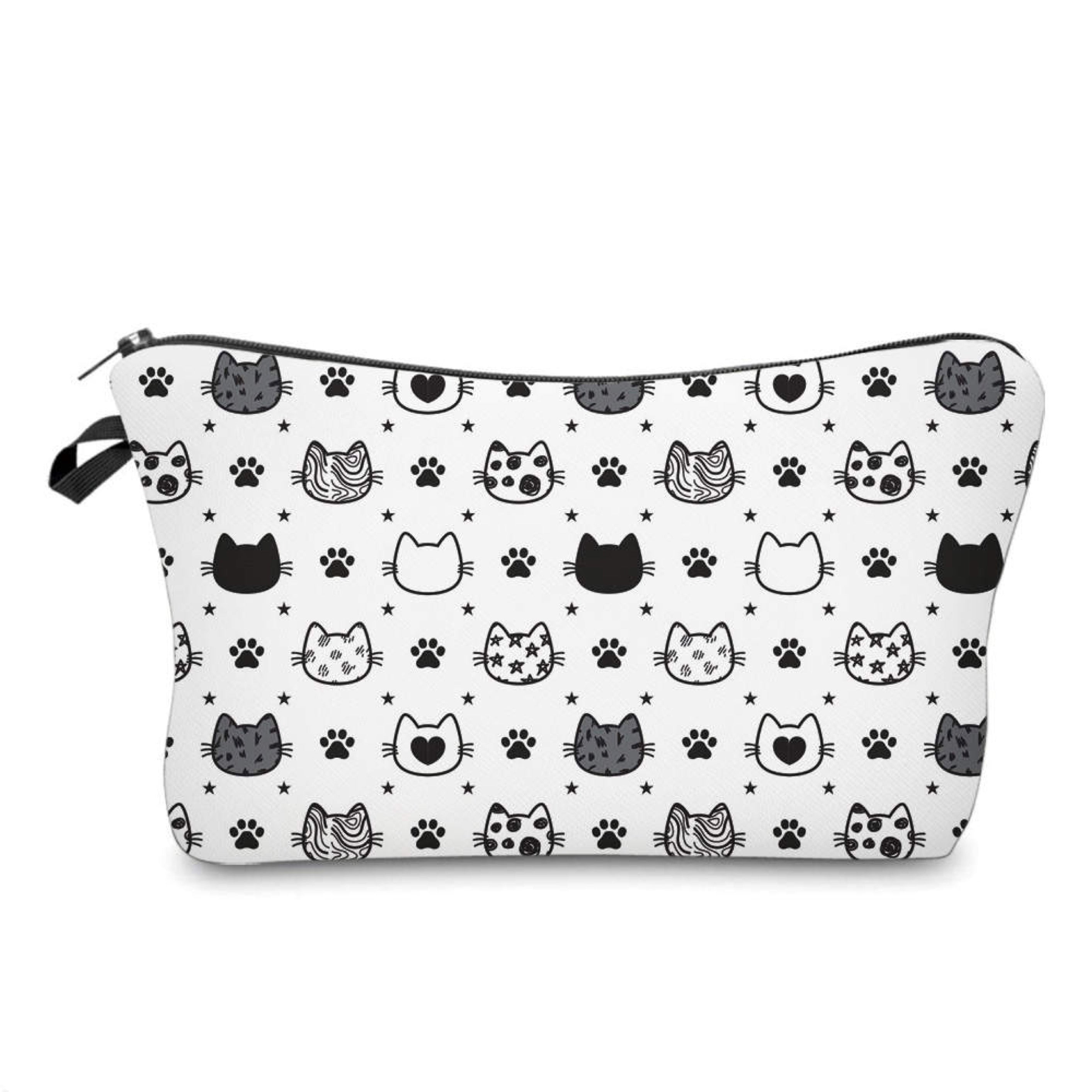 Pouch - Cat, Black & White Heads