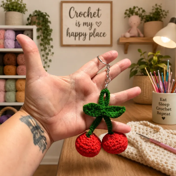 Cherries Keychain