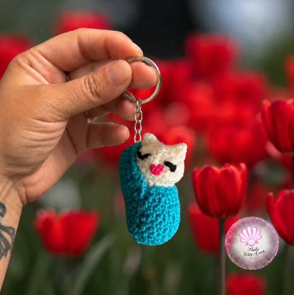 Slipper Kitty Keychain