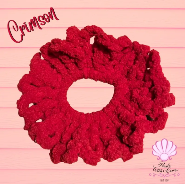 Crochet Scrunchie ~Crimson