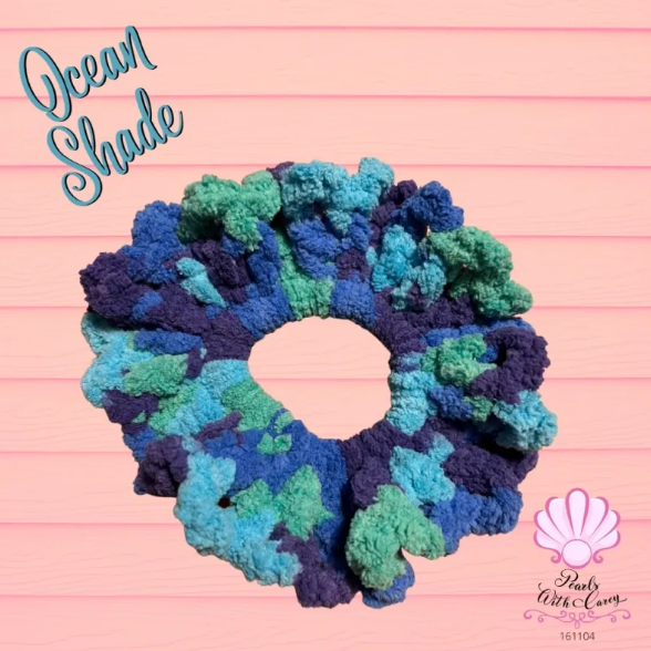 Crochet Scrunchie ~Ocean Shade