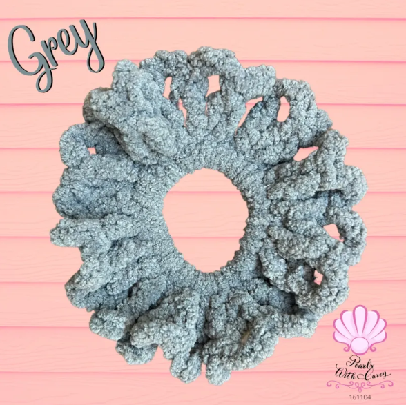 Crochet Scrunchie ~ Grey